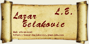 Lazar Belaković vizit kartica